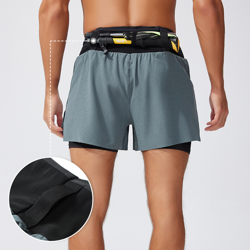 Men's 2-in-1 Sports Shorts Dua - Trail Running Gaiter ulasan dan harga