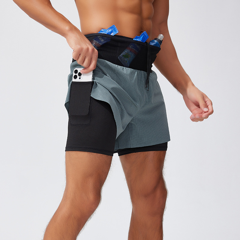 Men's 2-in-1 Sports Shorts Dua - Trail Running Gaiter ulasan dan harga